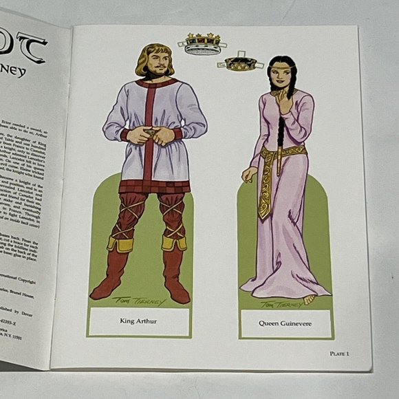 Vintage 2002 Camelot Paper Doll Book Uncut Tom Tierney 10 Dolls 22 Costumes - Picture 6 of 12